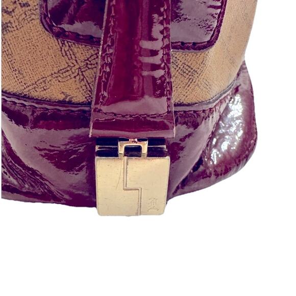 Vintage L.A.M.B. by Gwen Stefani LIPSTICK Satchel Leather Bowler Handbag - Picture 5 of 11